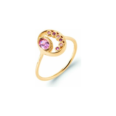 Bague en plaqué or et pierre synthétique