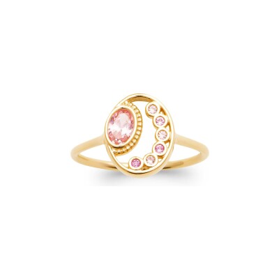 Bague en plaqué or et pierre synthétique