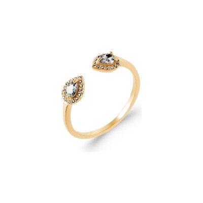 Bague en plaqué or et oxyde de zirconium