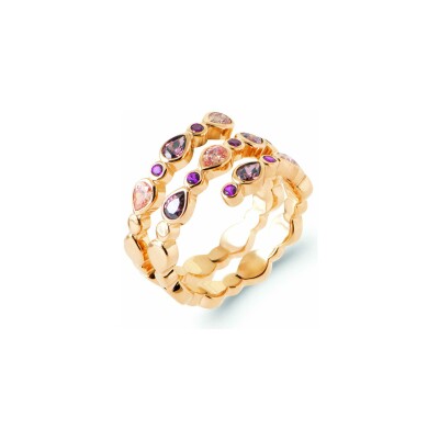 Bague en plaqué or et pierre synthétique