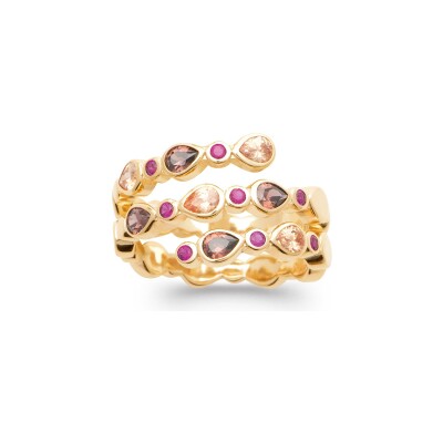 Bague en plaqué or et pierre synthétique