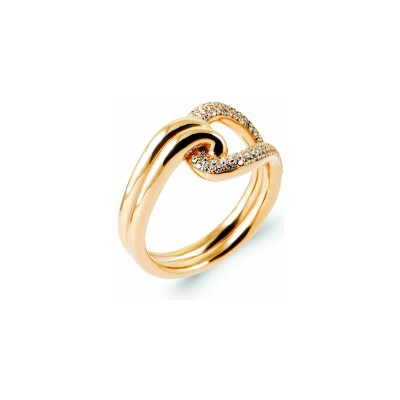 Bague en plaqué or et oxyde de zirconium