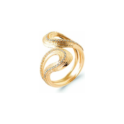 Bague en plaqué or et oxyde de zirconium
