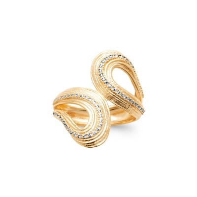 Bague en plaqué or et oxyde de zirconium