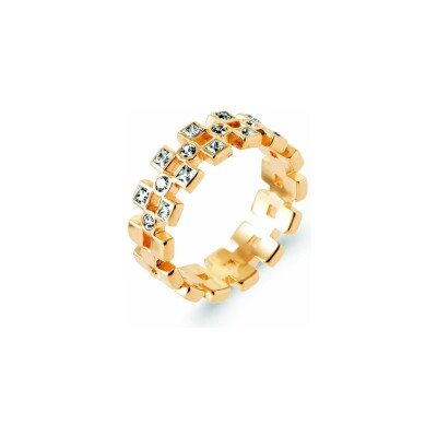 Bague en plaqué or et oxyde de zirconium