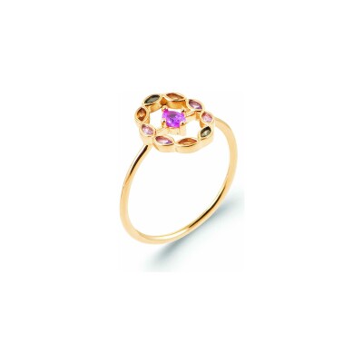 Bague en plaqué or et pierre synthétique