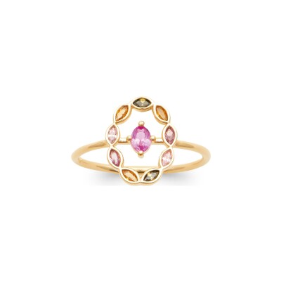 Bague en plaqué or et pierre synthétique