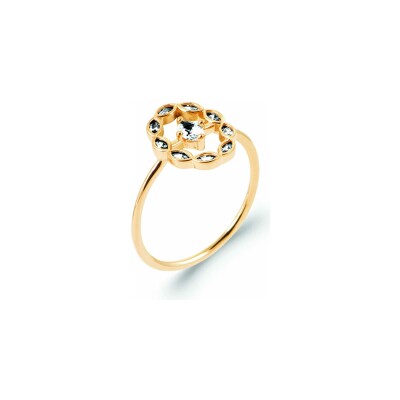 Bague en plaqué or et oxyde de zirconium