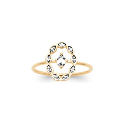 Bague en plaqué or et oxyde de zirconium