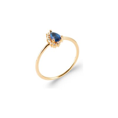 Bague en plaqué or et pierre synthétique