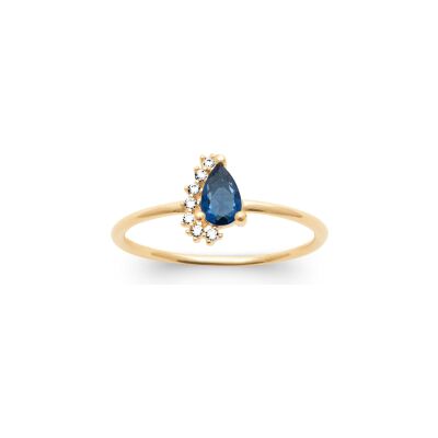 Bague en plaqué or et pierre synthétique