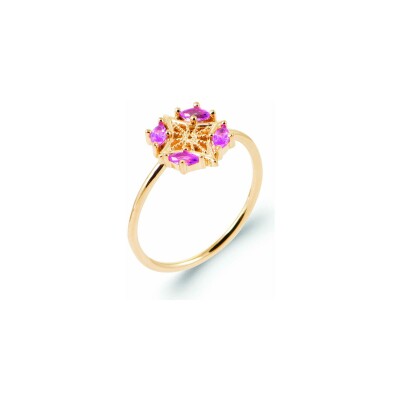 Bague en plaqué or et pierre synthétique