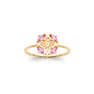 Bague en plaqué or et pierre synthétique