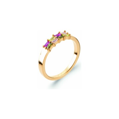 Bague en plaqué or et pierre synthétique