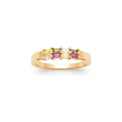 Bague en plaqué or et pierre synthétique