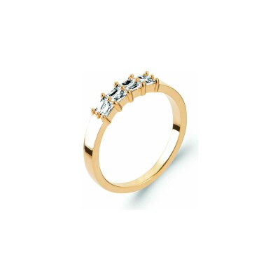 Bague en plaqué or et oxyde de zirconium