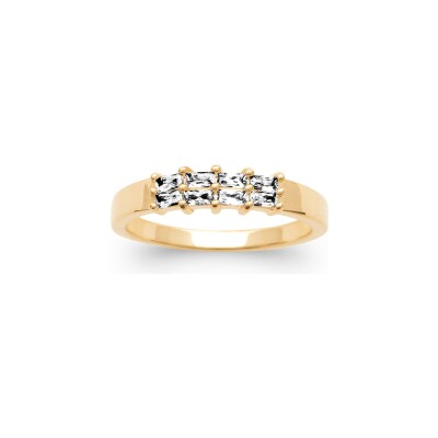 Bague en plaqué or et oxyde de zirconium