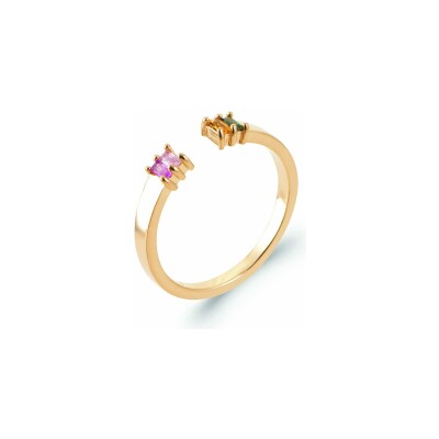 Bague en plaqué or et pierre synthétique