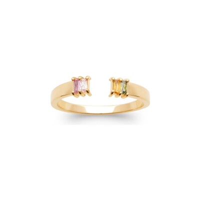 Bague en plaqué or et pierre synthétique