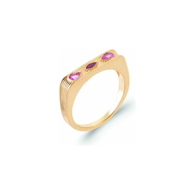 Bague en plaqué or et pierre synthétique