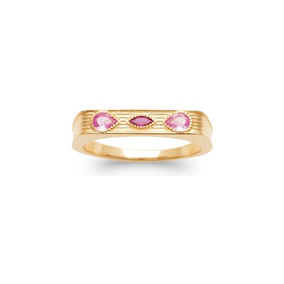 Bague en plaqué or et pierre synthétique