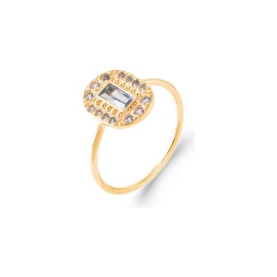 Bague en plaqué or et pierre synthétique