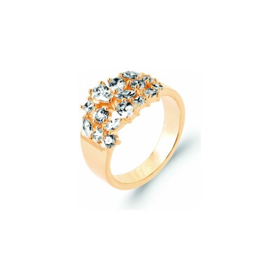 Bague en plaqué or et oxyde de zirconium