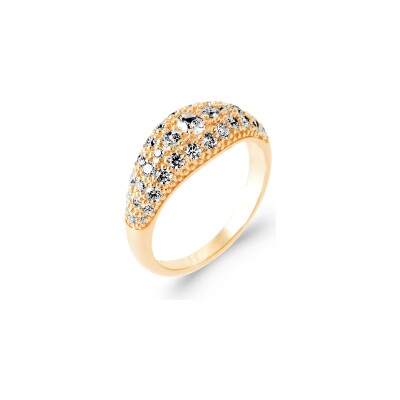 Bague en plaqué or et oxyde de zirconium