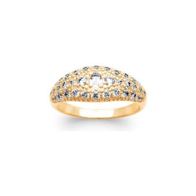Bague en plaqué or et oxyde de zirconium