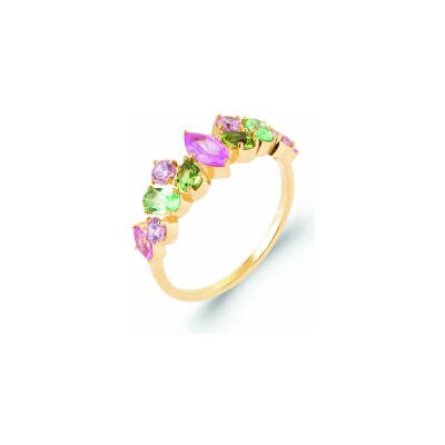 Bague en plaqué or et pierre synthétique