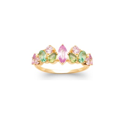 Bague en plaqué or et pierre synthétique