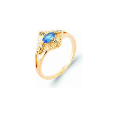 Bague en plaqué or et pierre synthétique