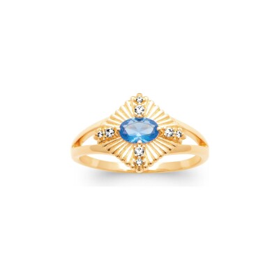Bague en plaqué or et pierre synthétique