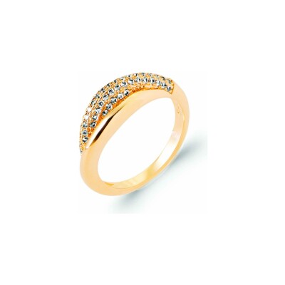 Bague en plaqué or et oxyde de zirconium