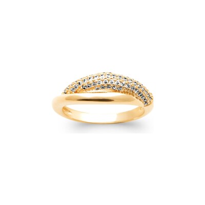 Bague en plaqué or et oxyde de zirconium