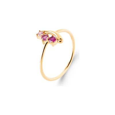Bague en plaqué or et pierre synthétique