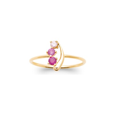 Bague en plaqué or et pierre synthétique