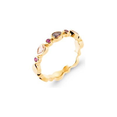 Bague en plaqué or et pierre synthétique