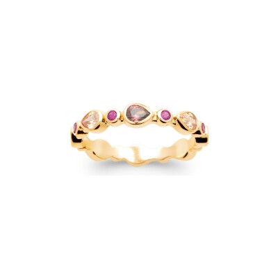 Bague en plaqué or et pierre synthétique