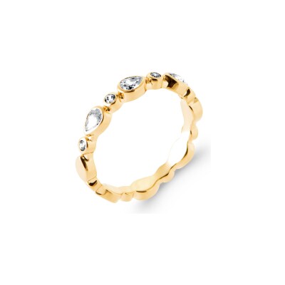 Bague en plaqué or et oxyde de zirconium