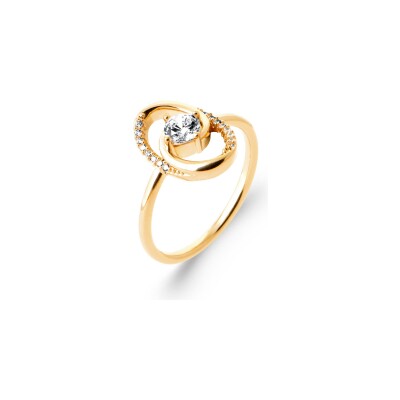 Bague en plaqué or et oxyde de zirconium