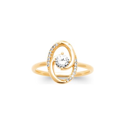 Bague en plaqué or et oxyde de zirconium