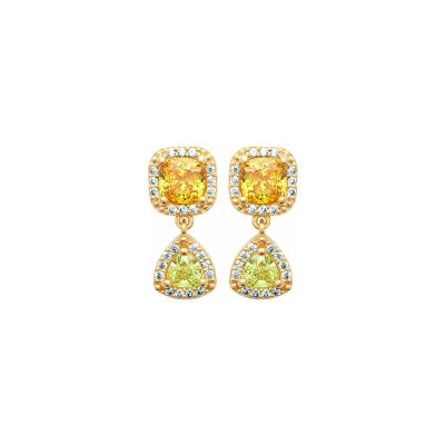 Boucles d'oreilles en plaqué or et pierre synthétique