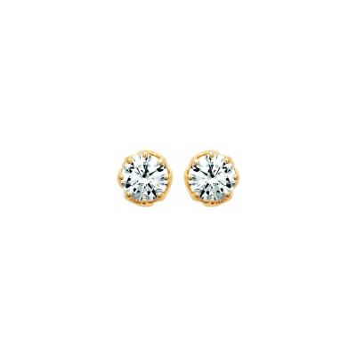 Boucles d'oreilles en plaqué or et oxyde de zirconium