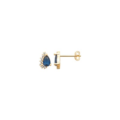 Boucles d'oreilles en plaqué or et pierre synthétique