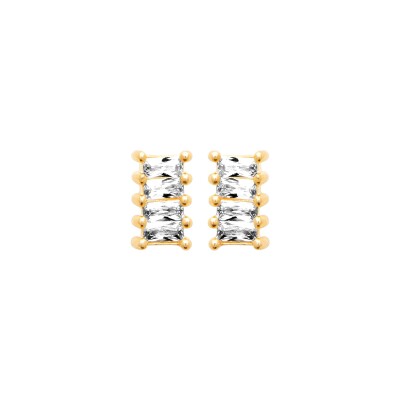 Boucles d'oreilles en plaqué or et oxyde de zirconium