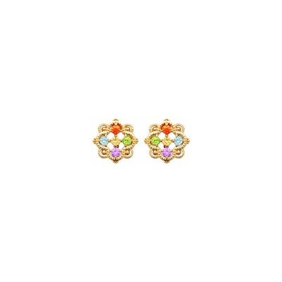 Boucles d'oreilles en plaqué or et pierre synthétique