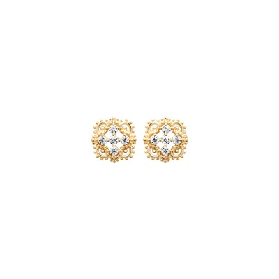 Boucles d'oreilles en plaqué or et oxyde de zirconium