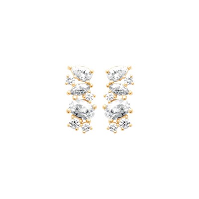 Boucles d'oreilles en plaqué or et oxyde de zirconium
