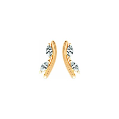 Boucles d'oreilles en plaqué or et oxyde de zirconium